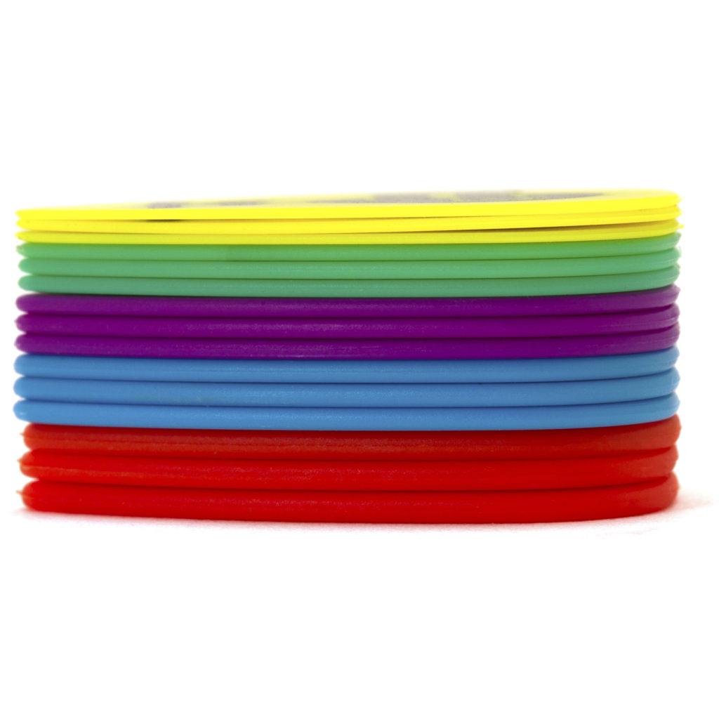 Set of 15 Delrin Guitar Picks With Adjustable Grip and Case. Assorted Color-Coded Thicknesses.