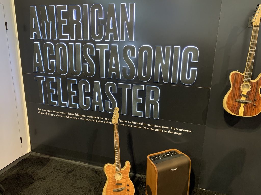 American Acoustasonic Telecaster section at the 2019 Summer NAMM show